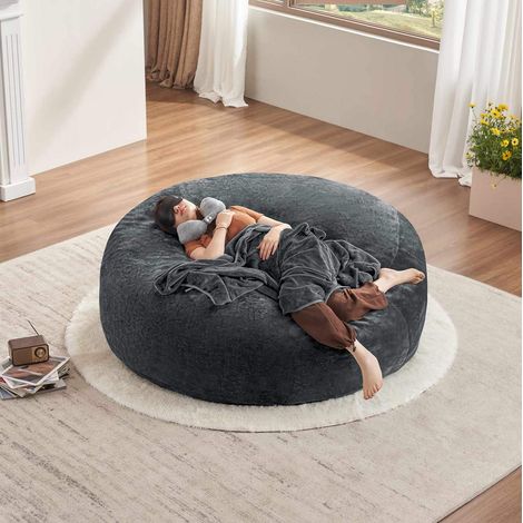 Fauteuil pouf 180 cm doux et confortable pour adultes, adapté pour chambre et balcon (1/5)