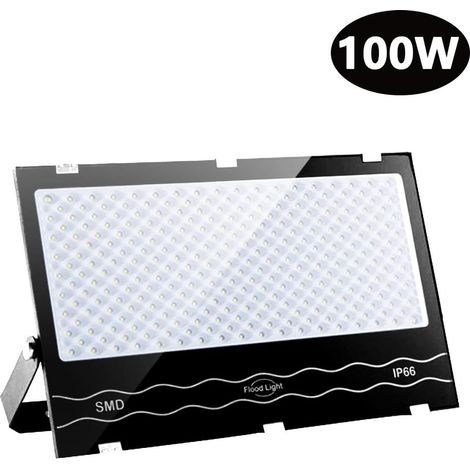 Projecteur LED 100 W - 10 000 lm - Blanc froid 6 500 K - Éclairage de sécurité extérieur