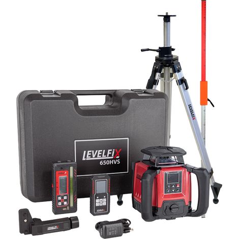 Laser rotatif Levelfix 650HVS multifonction rouge - Set 2 avec Trépied 2,7 m + Mire de mesure - NETIM - 554642