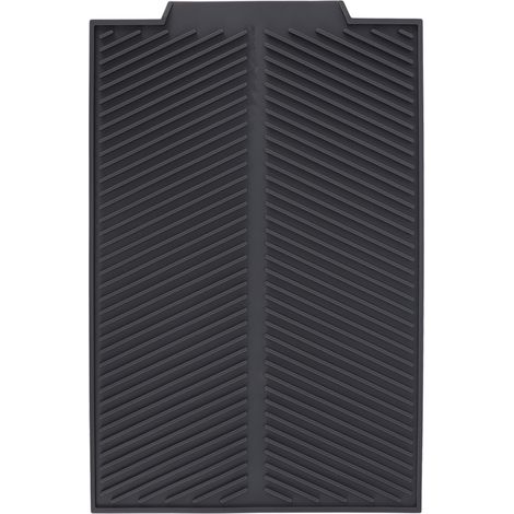 Tapis d'égouttage en silicone antidérapant et antichoc, facile à nettoyer, pour égoutter la vaisselle, les bols et les fourchettes (L 43 x 33,5 cm). (1/5)