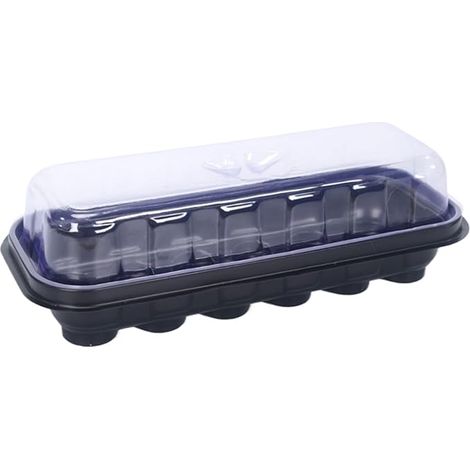 5pcs démarrage pour semis réutilisable12 alvéoles — Plateaux transparents(Mottes de terre non incluses) (1/4)