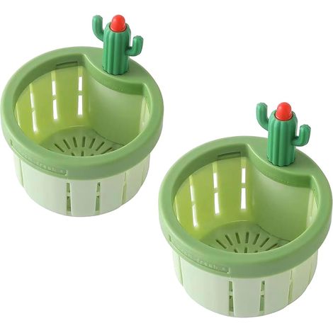 Pezzi di 7,6 cm di diametro (circa 3 pollici) Scarico per lavello da cucina, raccoglitore di rifiuti alimentari Design Cactus Verde, si apre con una pressione (Verde)