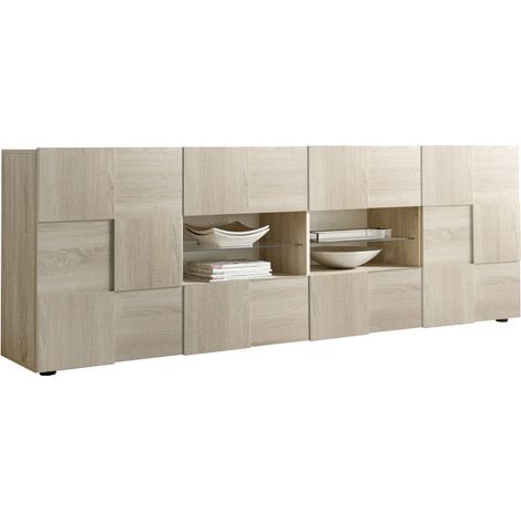 Mobile Buffet 2 Ante 4 Cassetti 240x42x84 cm in Legno TFT Chequers Rovere Samoa (1/5)