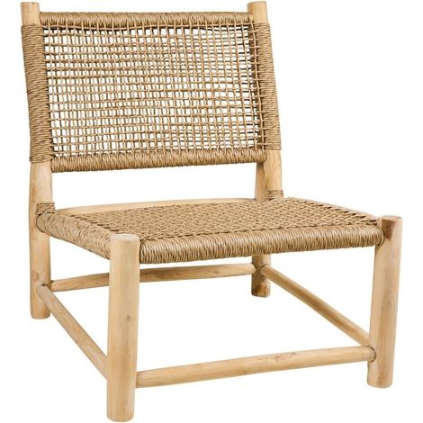 Fauteuil d'extérieur en teck et rotin style ethnique Tectona Sun