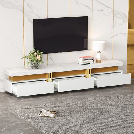 Conjunto mueble TV y mesa centro blanco OKMYHOME (1/5)