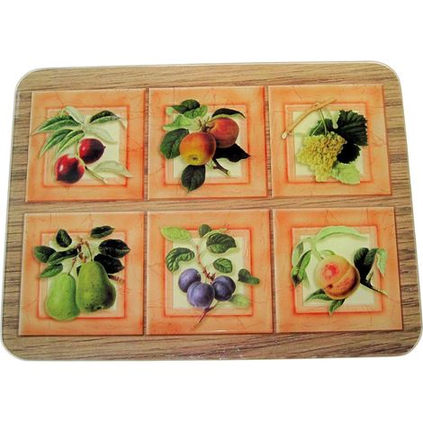 Tagliere in vetro liscio per 6 frutti