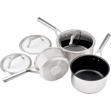 Set di 3 pentole e padelle in acciaio inox Ninja Foodi ZEROSTICK C63000EU (1/5)