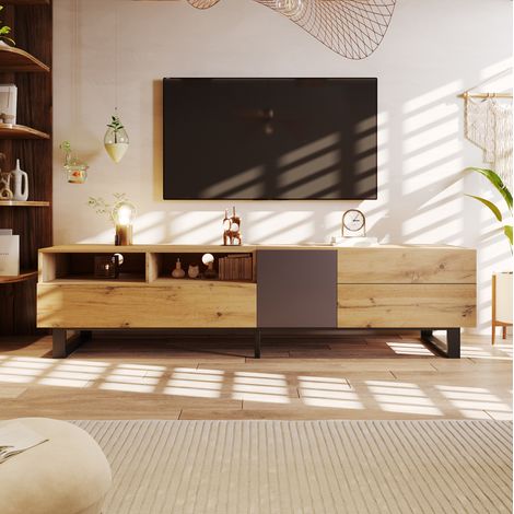 mobile tv 180 cm contenitore moderno nero HAVRYA (1/5)