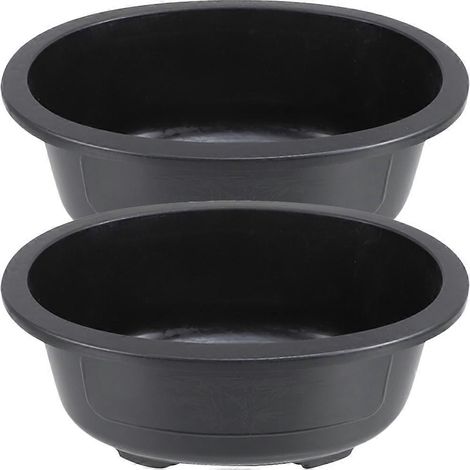 Pot de fleurs ovale en plastique, jardinière, pour la maison ou l'hôtel, respirant et perméable, lot de 2 (1/4)