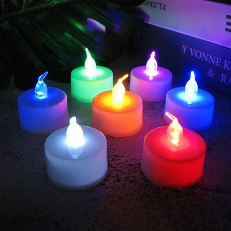 Bougie Led - Sans Flamme - Changement De Couleur - Pile - Pour Décoration Intérieure - Lot De 6 (1/5)