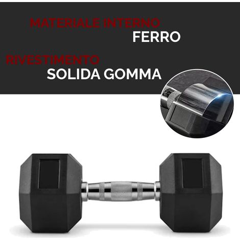 Manubrio Esagonale da 5Kg Peso Palestra Fitness Bilanciere Ergonomico Professionale Hexagon Dumbells (1/4)