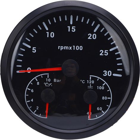 Combiné 3-en-1 Toivize Tachymètre Manomètre Thermomètre Électrique 110mm LED 7 Couleurs pour Tableau de Bord Voiture Camion Bateau (1/5)