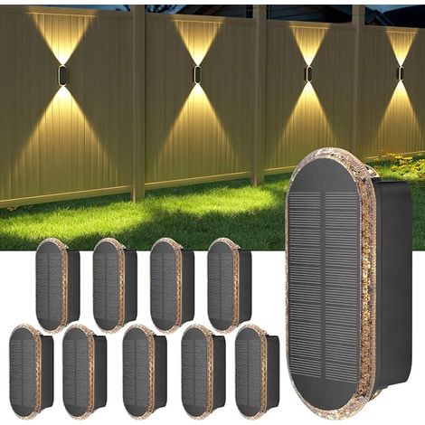 Pack of 10 Up Down Solar Wall Lights for Garden (1/5)