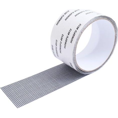 Bandes de Réparation Moustiquaire - 5 cm de Large, 2 m de Long - Découpable, Imperméable, Forte Adhérence, Réparation d'écran de Fenêtre，gris (1/5)