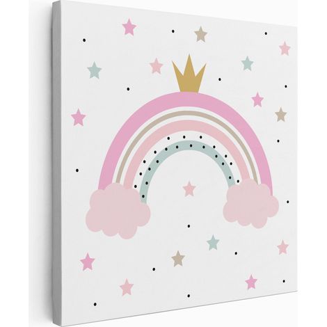 Tableau toile Enfants Carré - Arc-en-ciel - 50x50 cm (1/2)