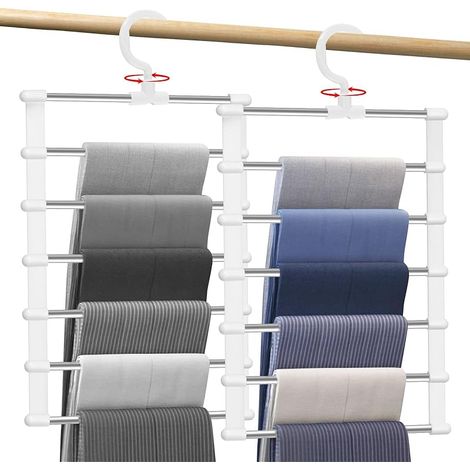 2 Pièces Cintre Pantalon Pliable, Cintre Pantalons Gain de Place Ceintre pour Pantalons, Cintre Gain De Place pour Armoire Cintre Pantalon Gain de Place pour Foulards Cravates Ceintres (1/5)