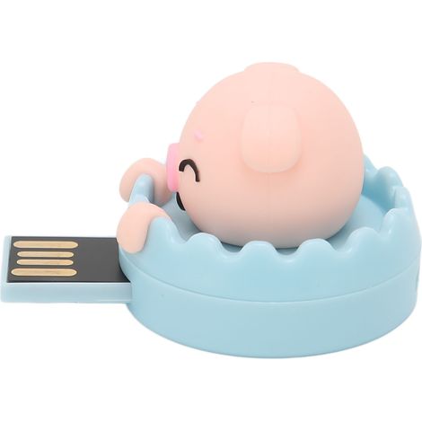 Clé USB 128 Go en Forme de Cochon Mignon - Antistatique, Design avec Anneau Rose, Idéal pour Étudiants et Bureau (1/5)