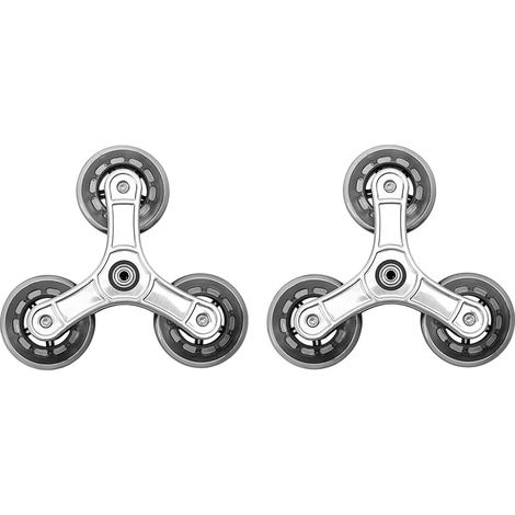 2 pièces Roulette de caddie, Pièces de rechange roues de brouette en PU escalade d'escalier de roue triangulaire, pour chariot de caddie d'escalade (1/5)