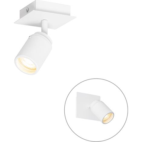 QAZQA ducha - Applique et plafonnier - 1 lumière - L 10 cm - Blanc - Moderne - éclairage intérieur - Salle de bains (1/4)