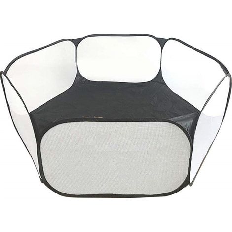 Cour pour petits animaux intérieur/extérieur pliable Noir (1/4)