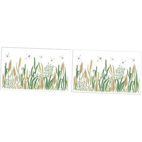 2feuilles Sticker Mural Libellule des Roseaux pour Chambre Garçon Fille Décoration de Maternelle Autocollant Végétal (1/5)