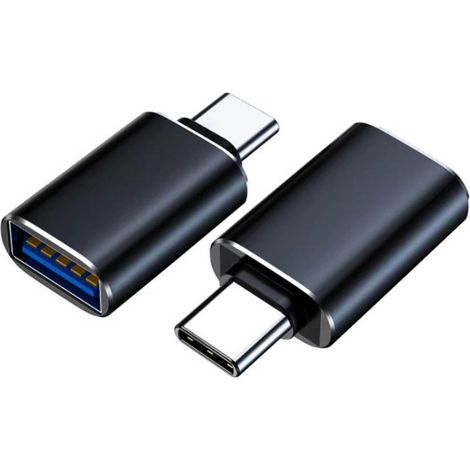 Lot de 2 adaptateurs USB 3.0 OTG, câble PD pour téléphone, connexion souris clavier, convertisseur noir (1/5)