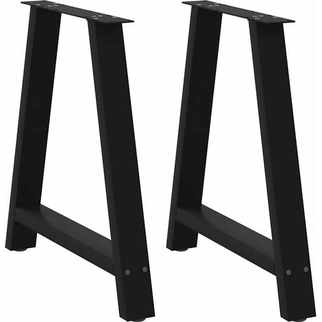 Esstischbeine A-Form 2 Stk. Schwarz 80x(72-73) cm Stahl
