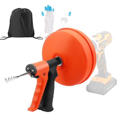 Limpiador de desagües, funcionamiento automático, diseño ecológico, color naranja. (1/2)