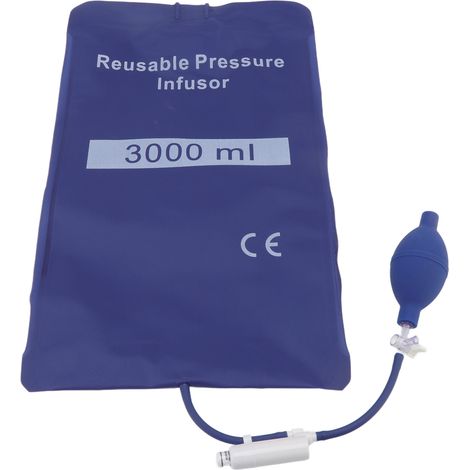 Poche de perfusion sous pression de 3000 ml, anti-hypertension, poche de perfusion de premiers secours à action rapide (3 heures), bleue (1/5)