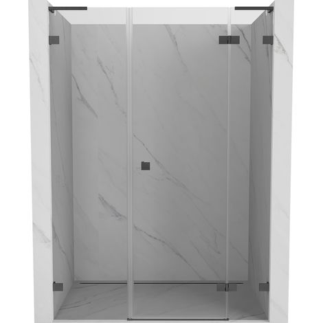 Mexen Lunar L porte de douche pivotante droite 150 cm, transparent, gris canon brossé - 834SL-150-050-66-00-P (1/5)