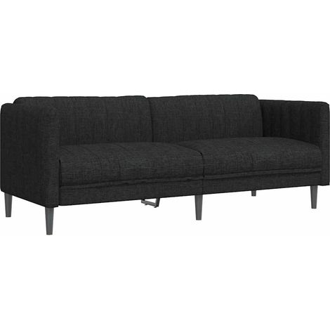 Schwarzes 3-Sitzer Sofa aus Stoff