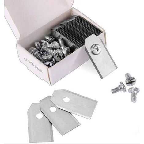 FENH 45 x Lames de Couteau en Titane pour Toutes Les Tondeuses Robotiques Husqvarn/Automower/ Yardforce/Gardena(3g-0.75mm) Avec 45 Vis, Lames de Rechange pour Modèles 105,310,315,320,420,430x,r40i (1/5)