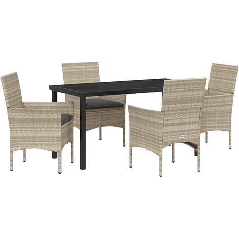 Ensemble de salle à manger pour jardin 5 pcs，Salon de jardin Gris clair CFW19840 (1/5)