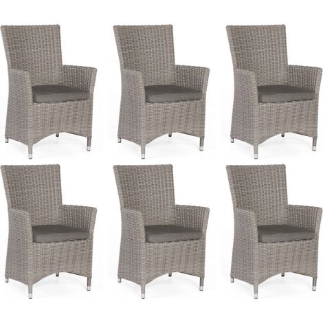 Sonnenpartner 6x Garten-Sessel Ikarus Aluminium/Polyrattan stone-grey Gartenstuhl (1/2)