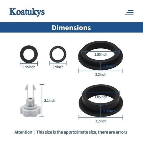 Kit de remplacement de soupape de ventilation de pompe à filtre à sable Intex 25013, comprenant des joints toriques en forme de L, pour les systèmes de pompe à filtre à sable Intex. (1/4)