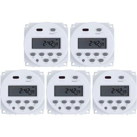Lot de 5 DC 12V Numérique LCD puissance Programmable minuterie Time interrupteur relais 16A Amps (1/5)