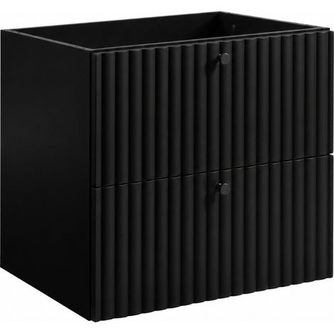 Mobile da bagno sospeso con vano per lavabo 60 nero, maniglie in tre colori, 60 x 44,4 x 57 cm (1/5)