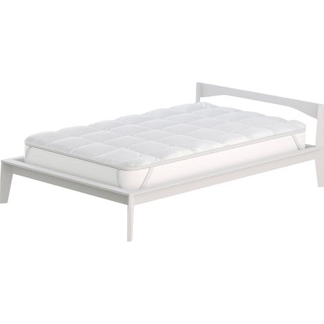 Topper Singolo Trapuntato 300 gr/mq con Elastici Fancy Bianco (1/4)
