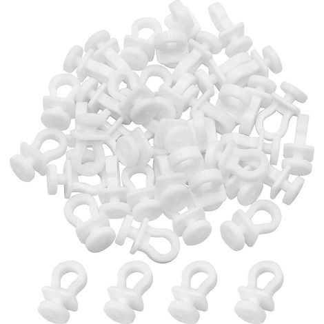 100 Pcs Crochet De Rideau Rail Glisseur Rail Rideau Poulie Rideaux En Plastique Blanc Pour Rideau De Douche Porte Et Fentre (1/5)