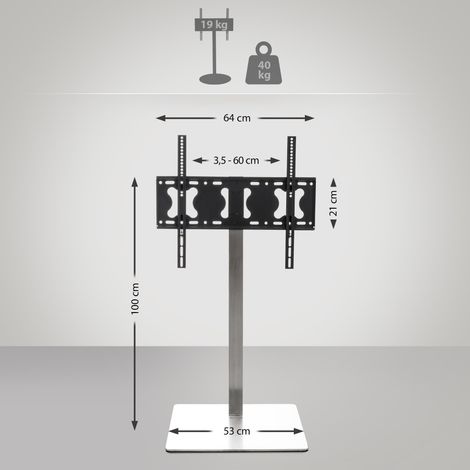 Soporte De Pie Para TV De Plasma De 32 - 65" Cuadrada Acero inoxidable (1/5)