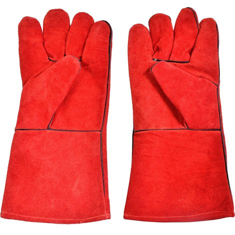 Dapetz ® Welder Apron & Gauntlet Gloves 350mm Leather Heat Resistant Apron Gauntlets For Fireproof Barbecue, Tig, Mig, Stick Welder, Forge, Fireplace, Wood Stove, BBQ, Oven (1/5)