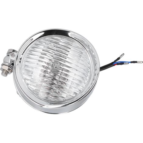 Phare Avant Moto Rétro 12V 4 Pouces Lampe Haute Luminosité Chromé Universel (1/5)