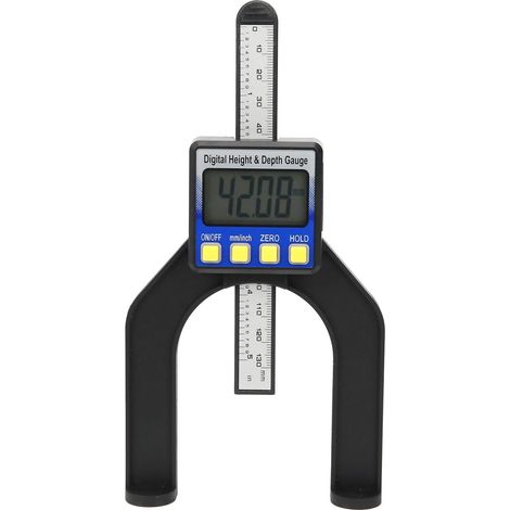 Ej.Life Digitalanzeige Tiefenmesser 2 in 1 Elektronischer Höhen-Tiefenmesser Holzbearbeitungslineal Tiefenmessschieber für Frästisch 0 Bis 80 Mm (1/5)