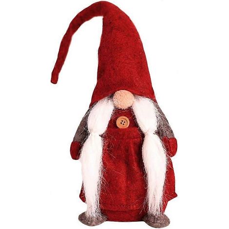 Gnome de Noël suédois scandinave Père Noël Tomte Nisse Décorations de fête Peluche Cadeau 2PCS (RougeVert) (1/5)