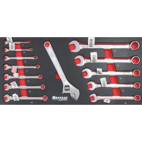 Module mousse carbone clés mixtes pour coffre - 13 pcs - Ce produit de marque DRAKKAR est neuf.