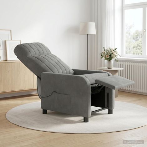 vidaXL Silla de masajes reclinable Gris oscuro PWNEDBYLORD666YWH (1/5)