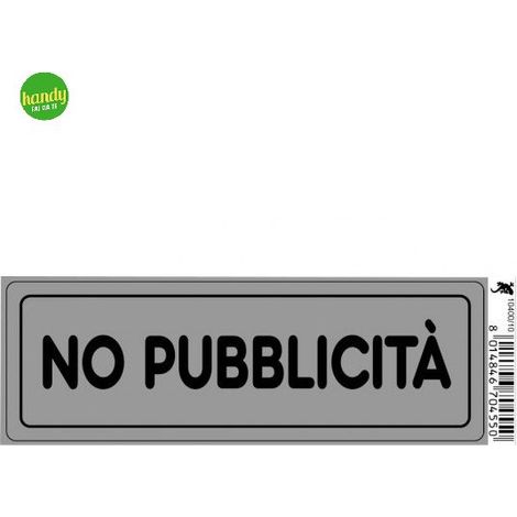 Targhetta adesiva 3M no pubblicita' 15 x 5 x 0,5 cm