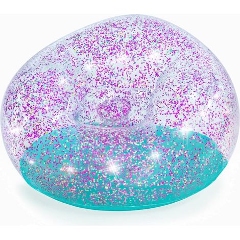 TrAdE Shop Traesio - Poltrona Pouf Gonfiabile Glitter Dream Per Bambini +6 Anni 114 X 112 X 66 Cm 75115 - (1/5)