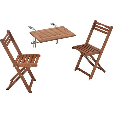 Porto Set 3tlg 2 Stühle Balkonhängetisch 60x40cm