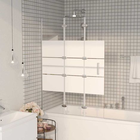 Cabine de douche pliable ESG Parois de douche - 100x140 cm Blanc BV120883 - BonneVie (1/5)